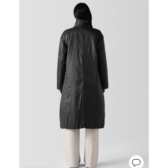 Eileen Fisher Eggshell Recycled Down Nylon Long Puffer Coat L READ DESC - Picture 3 of 12